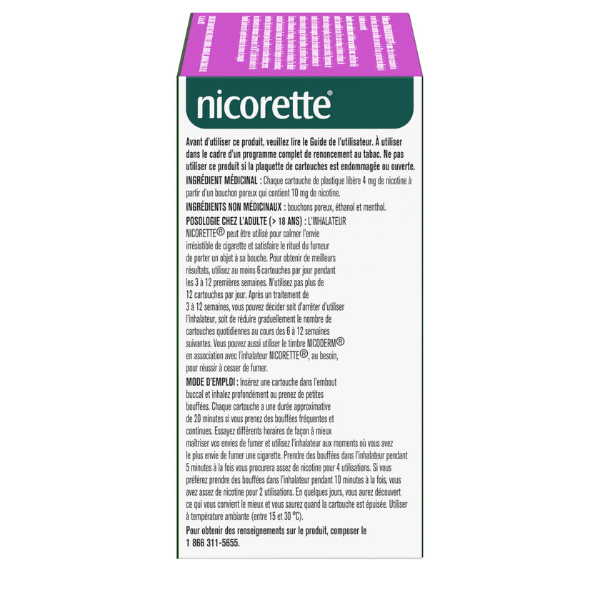 Nicorette 4mg Nicotine Inhaler – Clinically Proven Quit Smoking Aid with Hand-to-Mouth Action, Helps Reduce Cravings & Withdrawal, NRT for Adults Quitting Cigarettes, 42 Cartridges 🍁 All In One Marketplace Canada