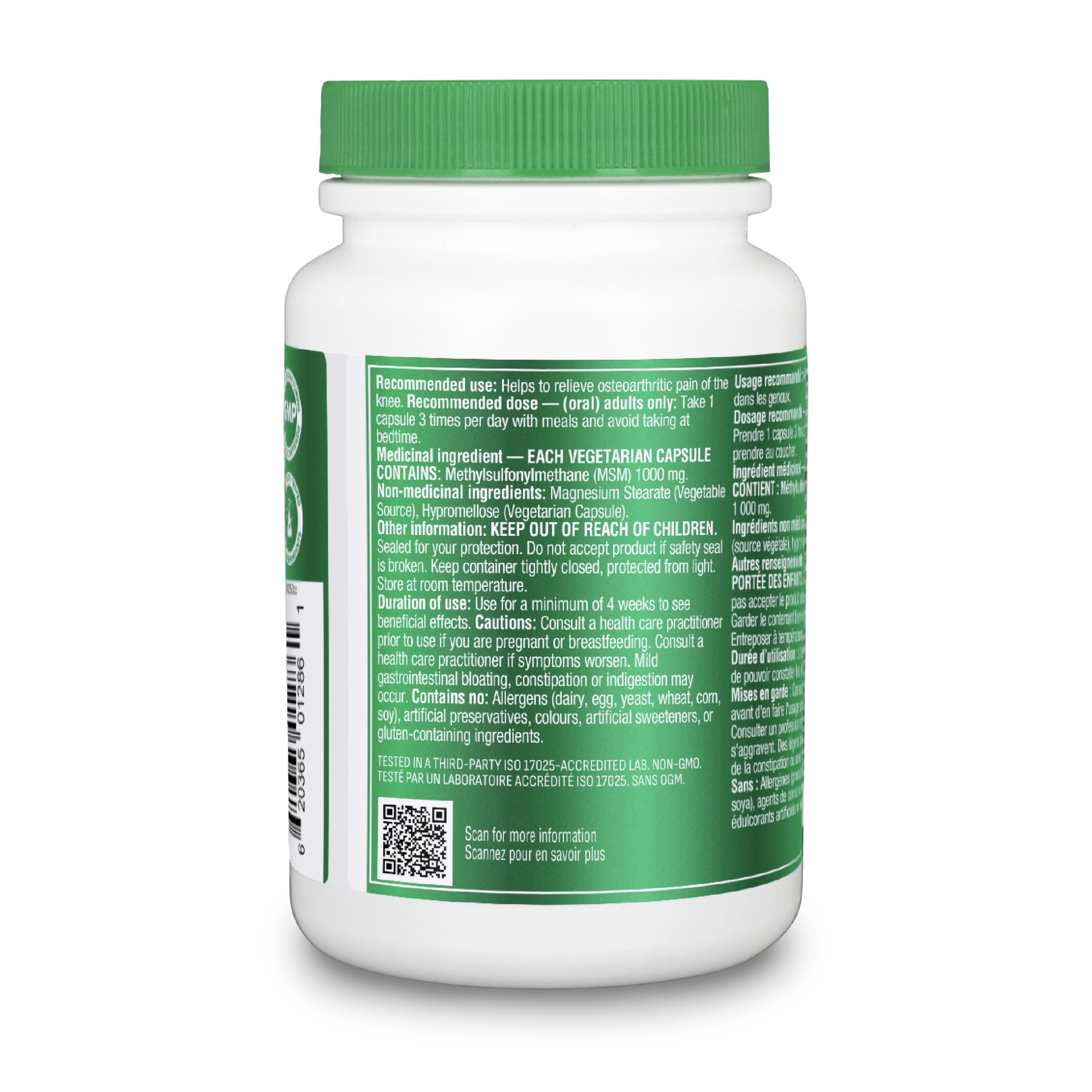 Organika MSM - Joint Support and Inflammation Relief Supplement | Supports Healthier Joints, Bones and Cartilage | Stronger Hair, Skin and Nails | Potent Antioxidant | 1,000mg of MSM - 90 vcaps 🍁 All In One Marketplace Canada