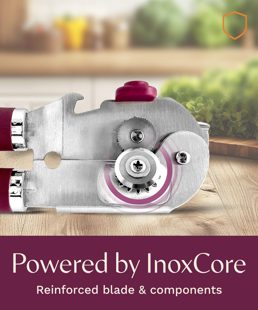 Graceliving Premium Multifunction Magnetic Manual Can Opener and Bottle Opener, Heavy Duty Stainless Steel Sharp Cutting Blade and Oversized Easy Turn Knob, Soft-Touch Handle, Kitchen Use, Mauve 🍁 All In One Marketplace Canada