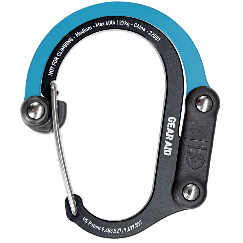 Gear AID HEROCLIP Carabiner Gear Clip and Hook (Medium) for Camping, Backpack, and Garage Organization, Black and Blue 🍁 All In One Marketplace Canada
