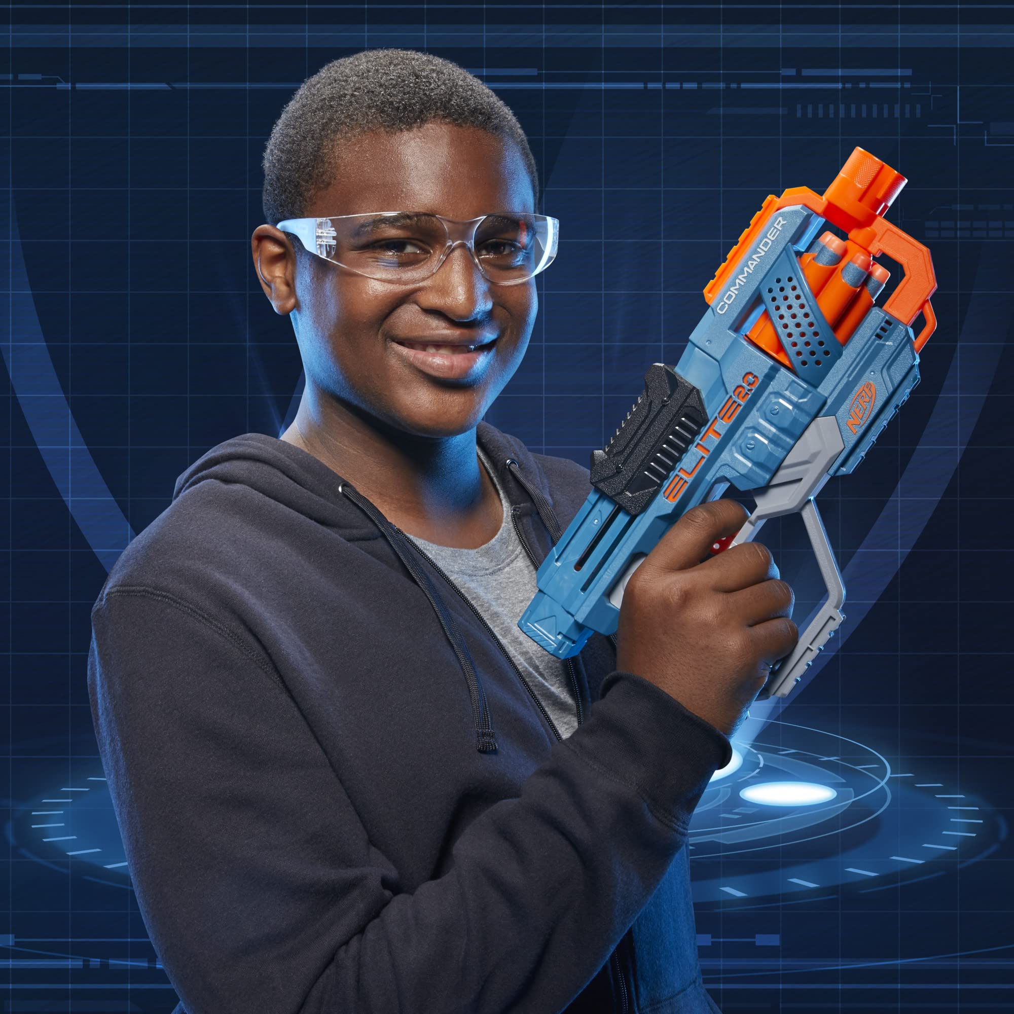 Hasbro Nerf Elite 2.0 Commander RD-6 Blaster, 12 Official Nerf Darts, 6-Dart Rotating Drum, Tactical Rails, Barrel and Stock Attachment Points, E9485 🍁 All In One Marketplace Canada