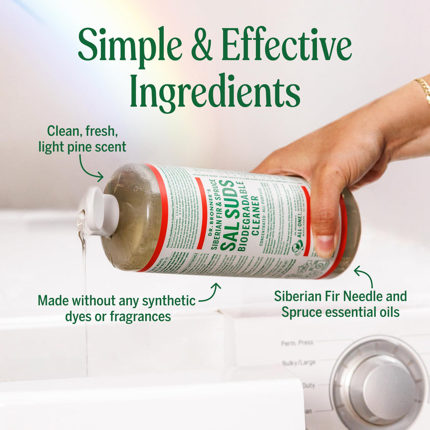 Dr. Bronner's - Sal Suds Biodegradable Cleaner (946 mL) - Concentrated All-Purpose Cleaner for Floors, Laundry, and Dishes, Cuts Grease and Dirt, Powerful Formula 🍁 All In One Marketplace Canada