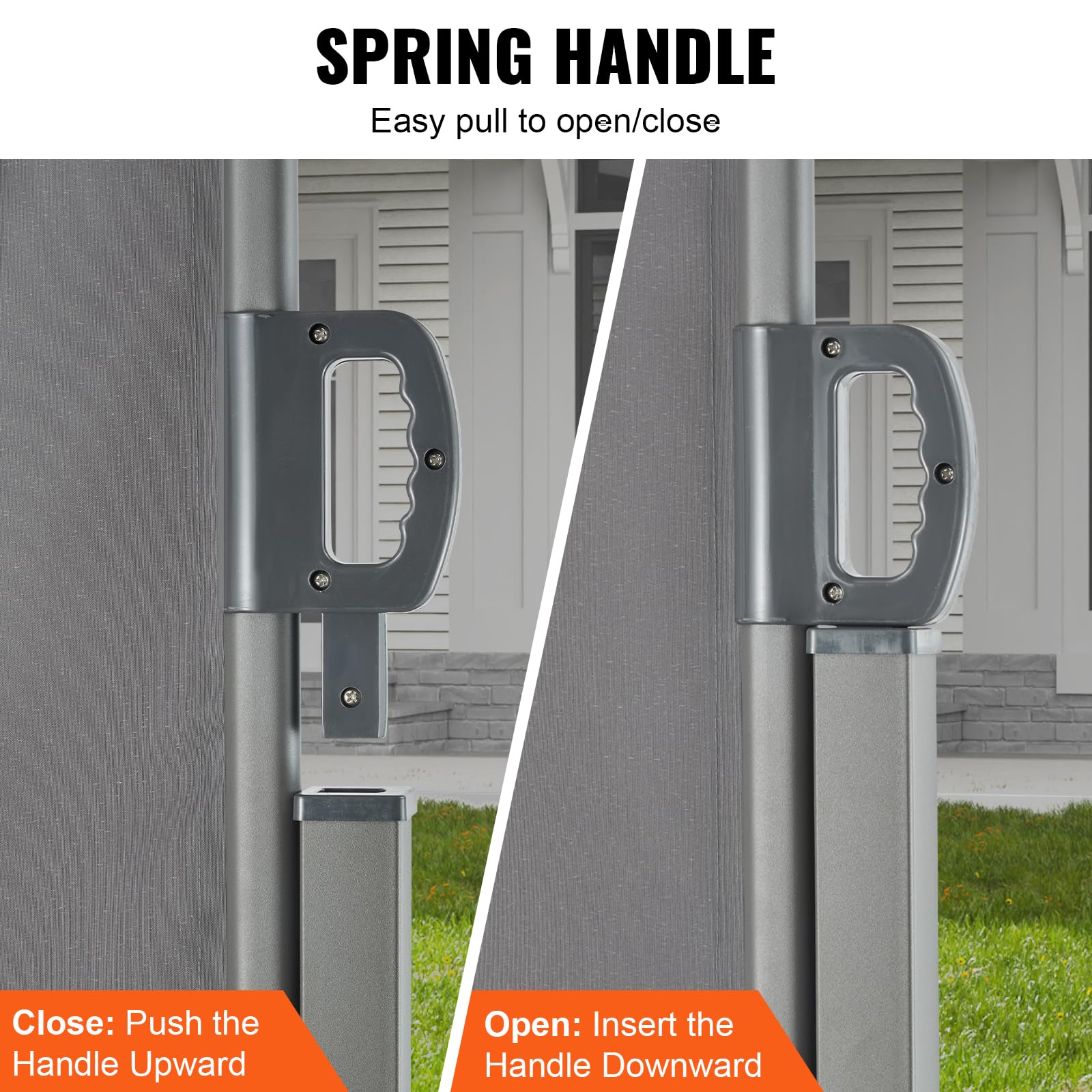 VEVOR Retractable Side Awning, 71''x 138'' Outdoor Privacy Screen, 180g Polyester Water-Proof Retractable Patio Screen, UV 30+ Room Divider Wind Screen for Patio, Backyard, Balcony, Gray 🍁 All In One Marketplace Canada