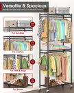 Sakugi Clothing Rack - Coat Rack with Shelves & Wheels, Multi-Functional Clothes Rack with Hooks, Sturdy Metal Garment Shelf for Bedroom, Laundry, Balcony, 84W × 31D × 202H cm, Black 🍁 All In One Marketplace Canada