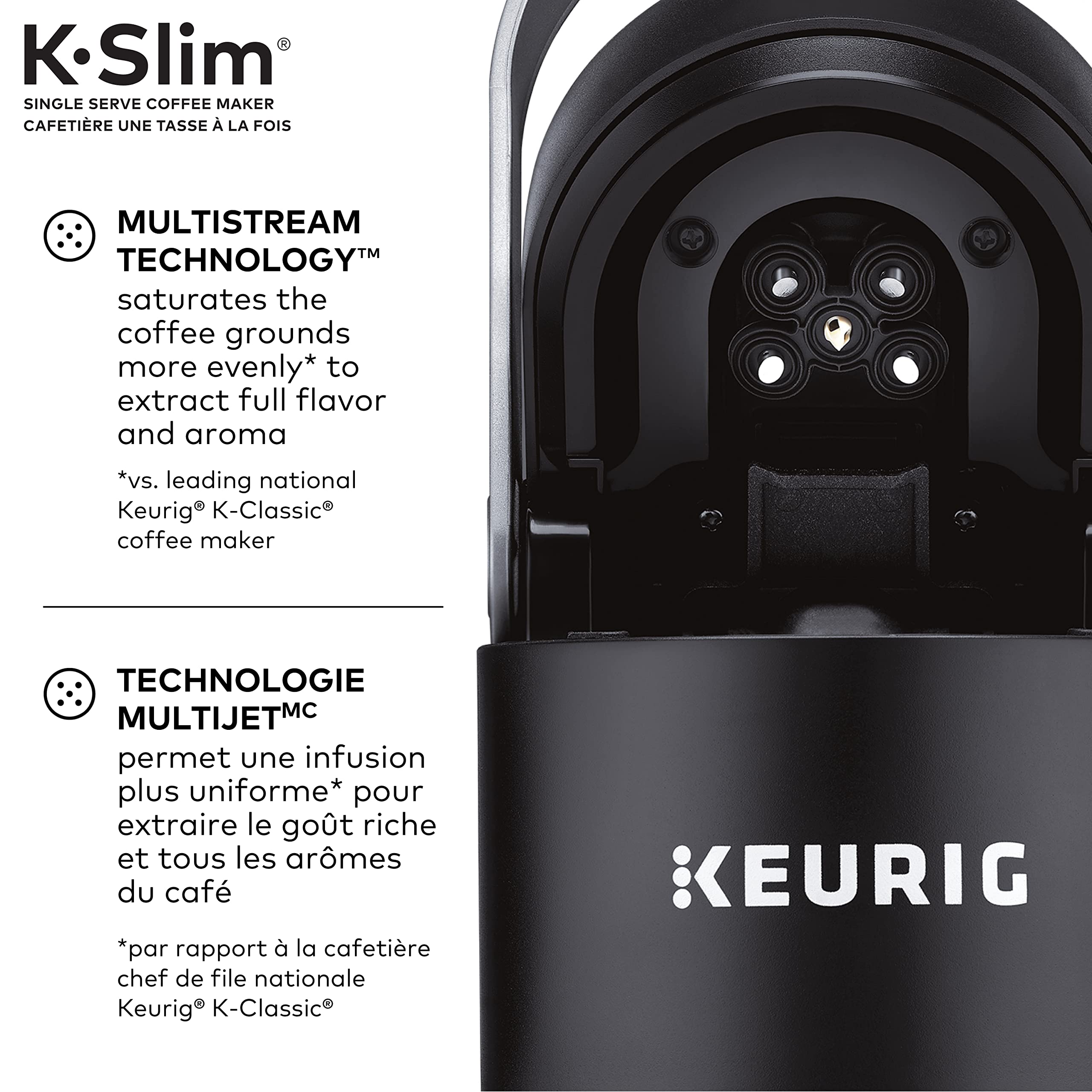 Keurig K-Slim Single Serve K-Cup Pod Coffee Maker, Featuring Simple Push Button Controls And MultiStream Technology, Black 🍁 All In One Marketplace Canada