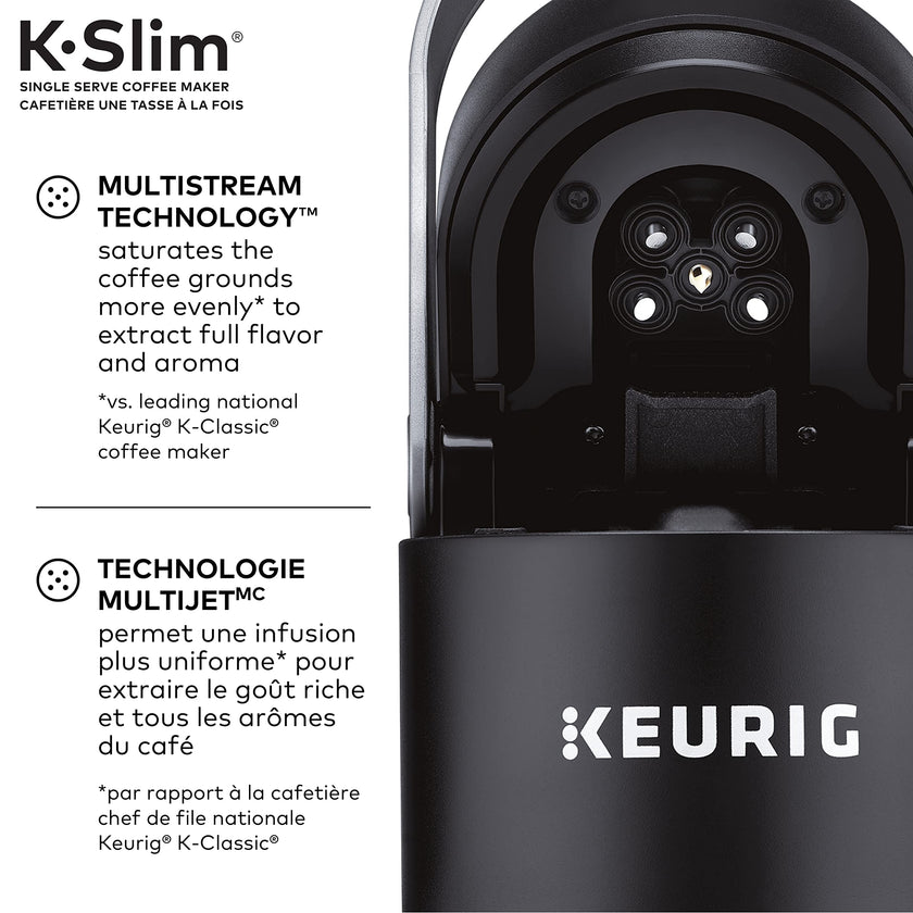 Keurig K-Slim Single Serve K-Cup Pod Coffee Maker, Featuring Simple Push Button Controls And MultiStream Technology, Black 🍁 All In One Marketplace Canada