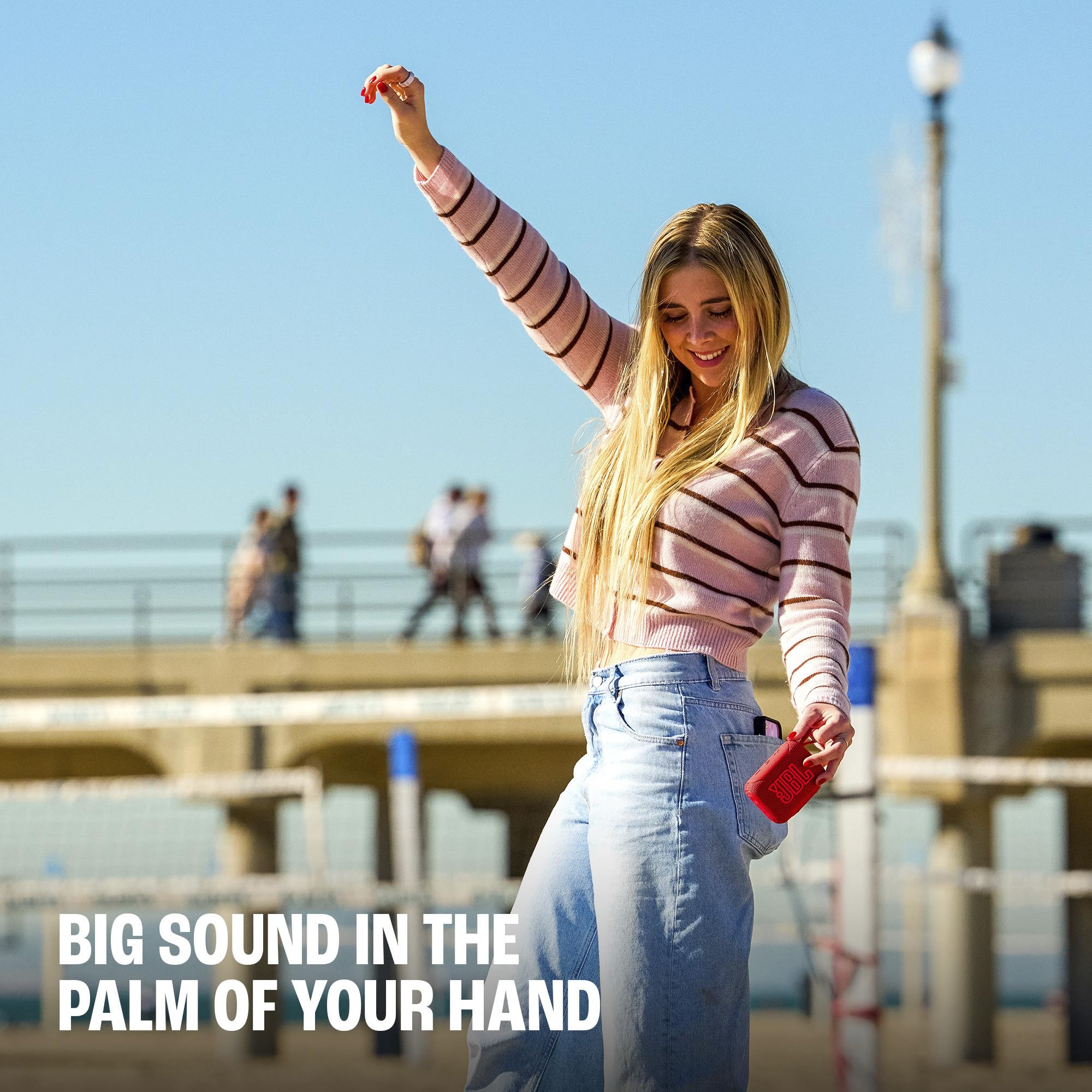 JBL Go 5 - Ultra-Portable Waterproof & Drop-Proof Speaker with JBL Legendary Sound & Ambient Edge Lighting, AirTouch Instant Stereo Pairing or Link Multiple Compatible Speakers via Auracast™ (Pink) 🍁 All In One Marketplace Canada