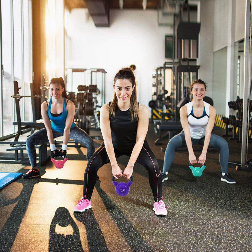 Yes4All Combo Special: Vinyl Coated Kettlebell Weight Sets – Weight Available: (Multicolor - 5, 10, 15 lbs) 🍁 All In One Marketplace Canada