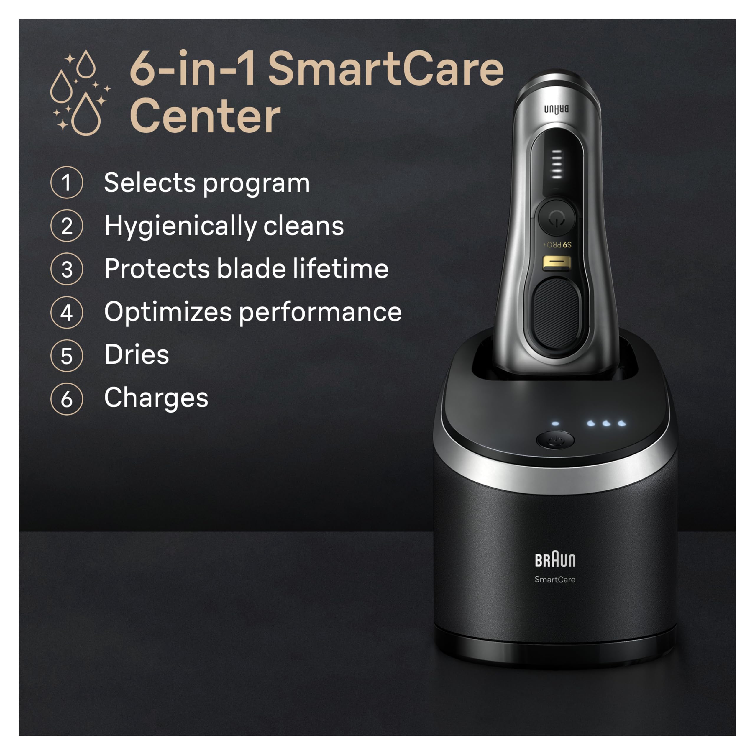 Braun Shavers for Men, Trimmer, Electric Foil Razor, Series 9 Pro+ Shaver, Precision Long Hair Trimmer, Wet & Dry with SmartCare Center, 9567cc, Silver 🍁 All In One Marketplace Canada