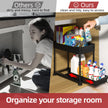 Sevenblue 4 Pack Under Sink Organizer and Storage,Bathroom Organizers, Multi-Use Under Sink Organizer for Bathroom and Kitchen with Sliding Drawer, Hang Hooks and Cup (Black, L) 🍁 All In One Marketplace Canada