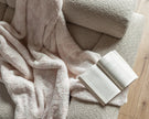 Primrose Pink and Soft White Vintage Floral Print Extended Throw