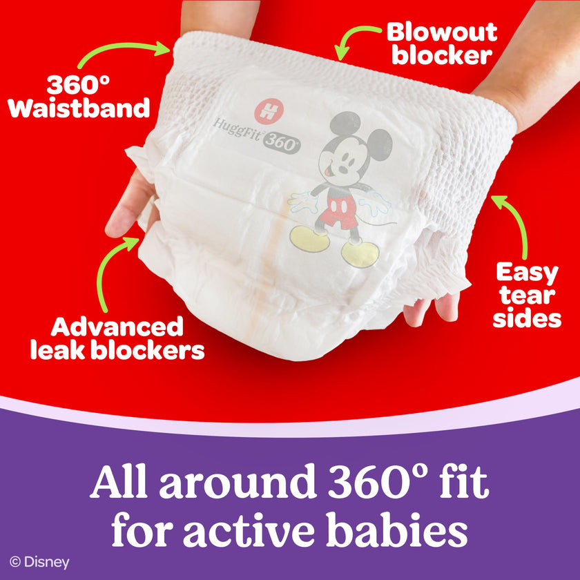 Huggies Size 6 Baby Diapers, Little Movers HuggFit 360° Baby Diapers with 360° Waistband, Size 6 (35+ lbs), 80 Count, Packaging May Vary 🍁 All In One Marketplace Canada