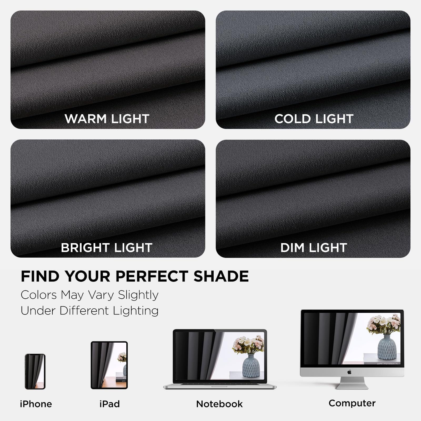 Joydeco Blackout Curtains 63 Inch Length 2 Panels Set, Thermal Insulated Long Curtains& Drapes 2 Burg, Room Darkening Grommet Drapes for Living Room Bedroom Window (W52 x L63 Inch, Dark Grey) 🍁 All In One Marketplace Canada