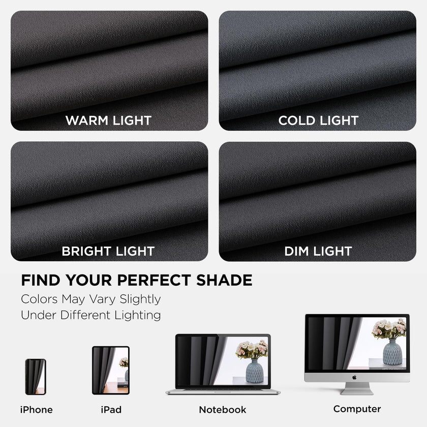 Joydeco Blackout Curtains 63 Inch Length 2 Panels Set, Thermal Insulated Long Curtains& Drapes 2 Burg, Room Darkening Grommet Drapes for Living Room Bedroom Window (W52 x L63 Inch, Dark Grey) 🍁 All In One Marketplace Canada