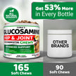 Glucosamine for Dogs - 165 Chews - Hip and Joint Supplement for Dogs - Glucosamine Chondroitin Chews - Joint Pain Relief Supplement with MSM - Advanced Health - Mobility Support - Made in USA 🍁 All In One Marketplace Canada