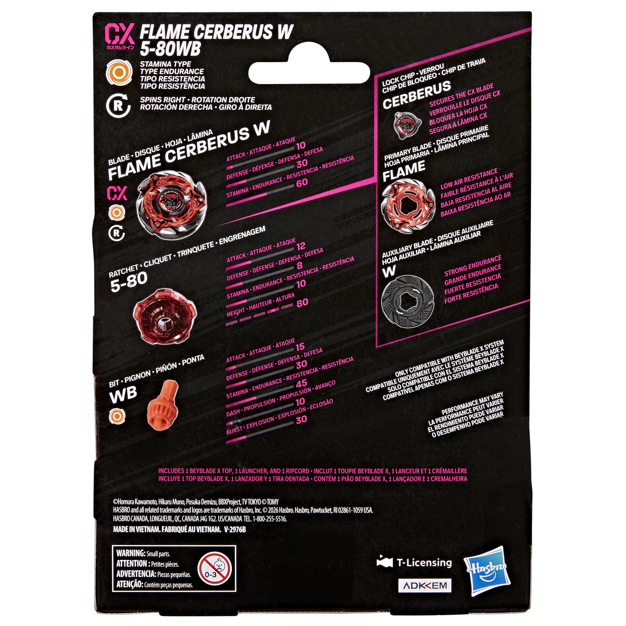 Beyblade X Flame Cerberus W 5-80WB CX Starter Pack Set, Takara Tomy Stamina Type Top and Launcher, Battling Tops Game Toys, Ages 8+ 🍁 All In One Marketplace Canada