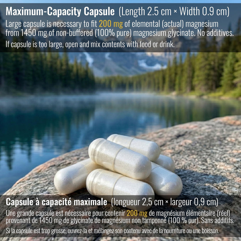 Magnesium Glycinate 200 mg Capsules (Elemental) from Non-Buffered Fully Chelated 100% Magnesium Bisglycinate - 300 Max-Capacity High-Absorption Capsules - Made in Canada - Nutritionn 🍁 All In One Marketplace Canada
