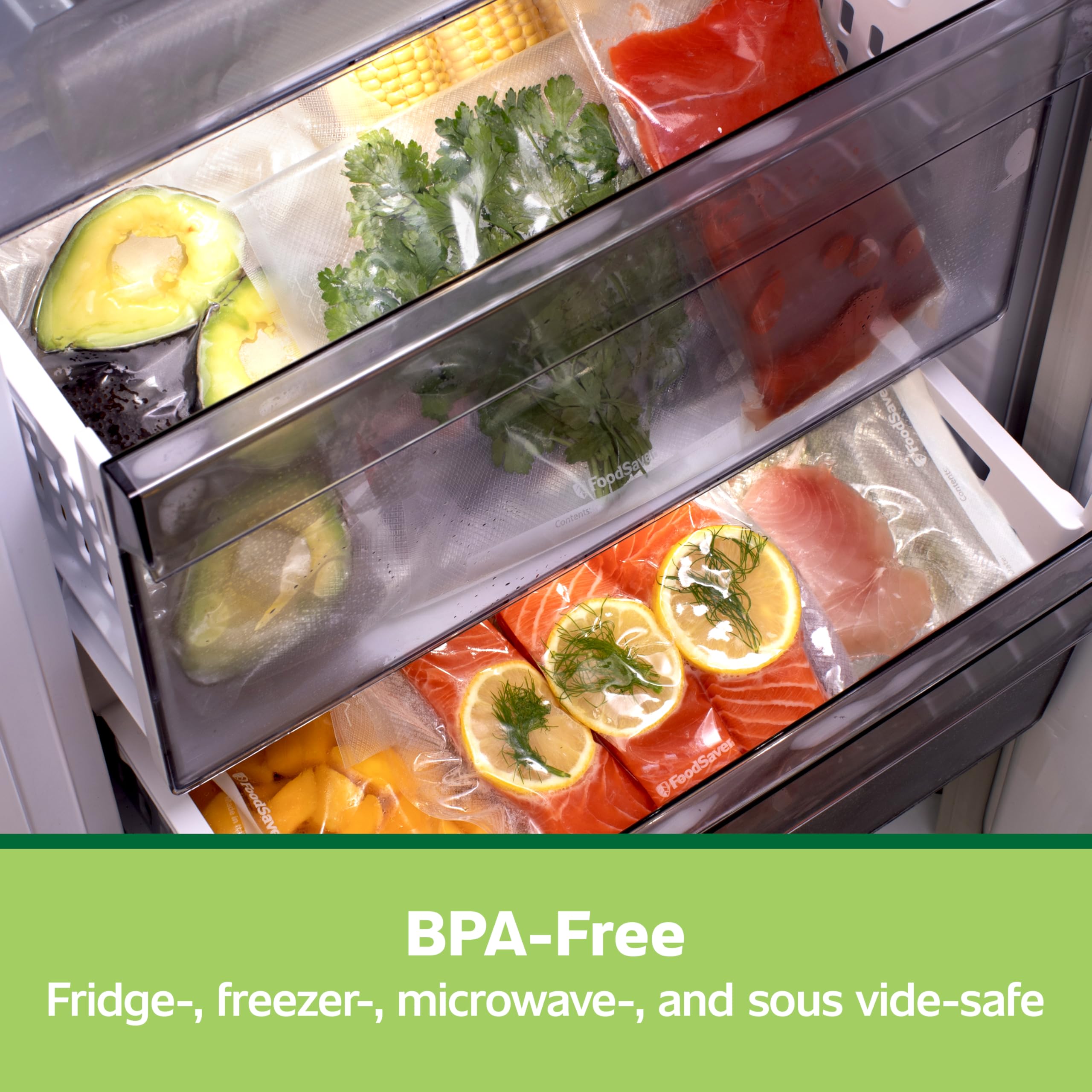 FoodSaver Quart Pre-Cut Vacuum Seal Bags (946 mL), Easy Use, Align to Seal and Tear to Open Vacuum Sealer Food Storage Bags, 43 Pack 🍁 All In One Marketplace Canada