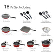 Tramontina PrimaWare 18 Pc Aluminum Nonstick Cookware Set, Red 🍁 All In One Marketplace Canada