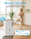 VEAGASO 1500 Sq.Ft Dehumidifier, 21 Pints Dehumidifiers for Basemens with Drain Hose & Humidity Control, Quiet Operation Dehumidifiers for Home, RV, Bathroom, Bedroom - 3 Modes & 24H Timer 🍁 All In One Marketplace Canada