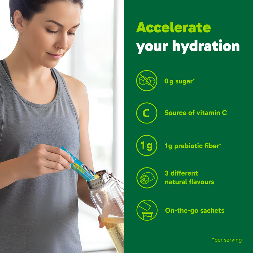 Organika Canadian-Made Electrolytes Powder with Vitamin C & Prebiotic Fibre - Sugar-Free Hydration Drink Mix Variety Pack - Lemonade, Raspberry & Pineapple Passionfruit - 21 Single-Serve Sachets x 3.5g 🍁 All In One Marketplace Canada