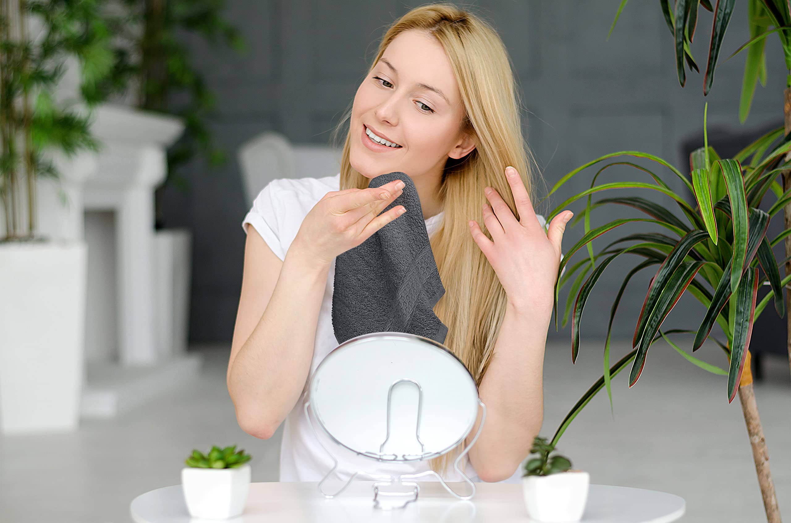 Utopia Towels Premium Washcloth Set, 12 by 12 Inches, 600 GSM 100% Cotton Face Cloths, Highly Absorbent and Soft Feel Fingertip Towels, 12 Pack, Grey 🍁 All In One Marketplace Canada