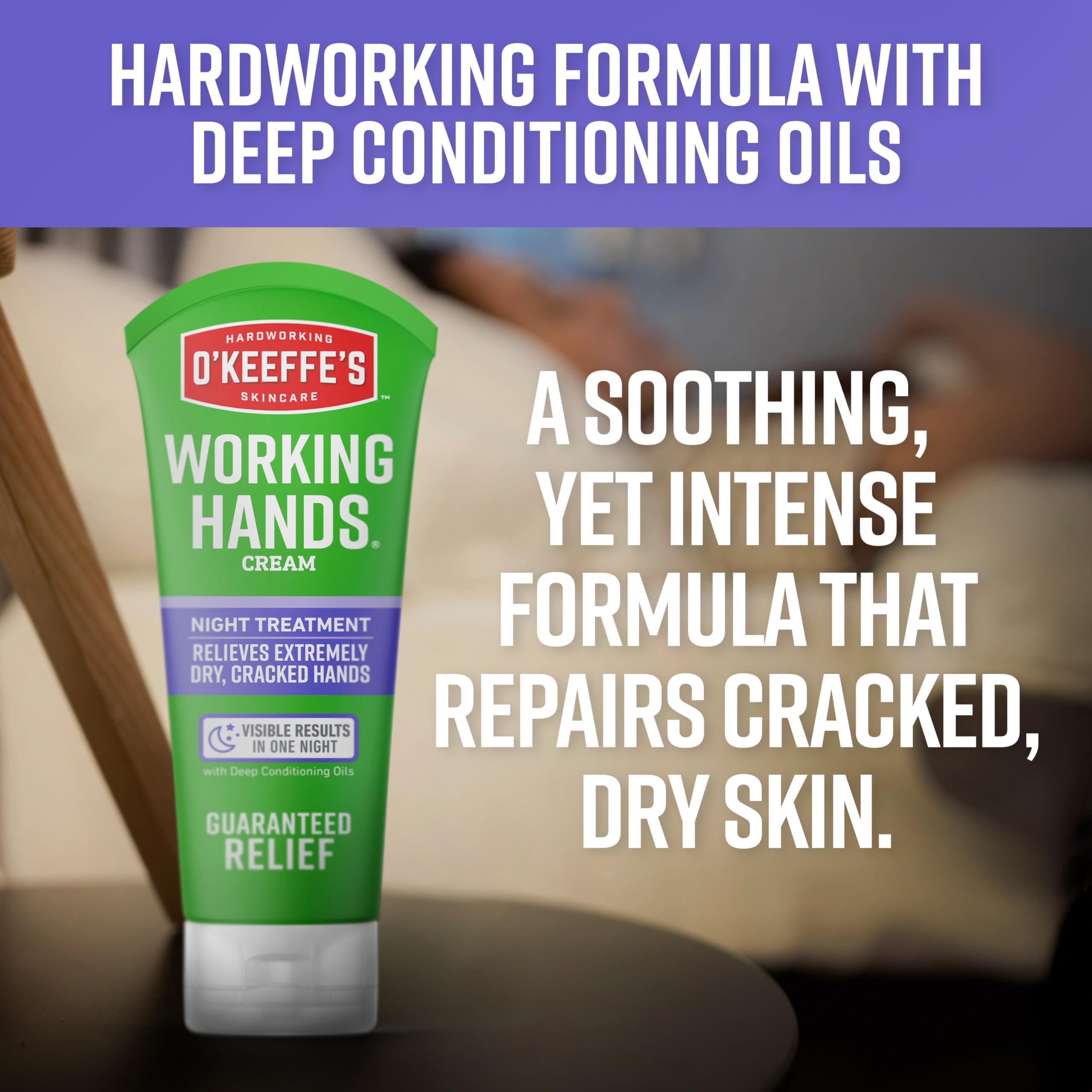 O'Keeffe's Working Hands Night Treatment Hand Cream, Restorative Lotion Works While You Sleep, Deep Conditioning Oils, 7oz/198g Tube, (Pack of 1) 🍁 All In One Marketplace Canada