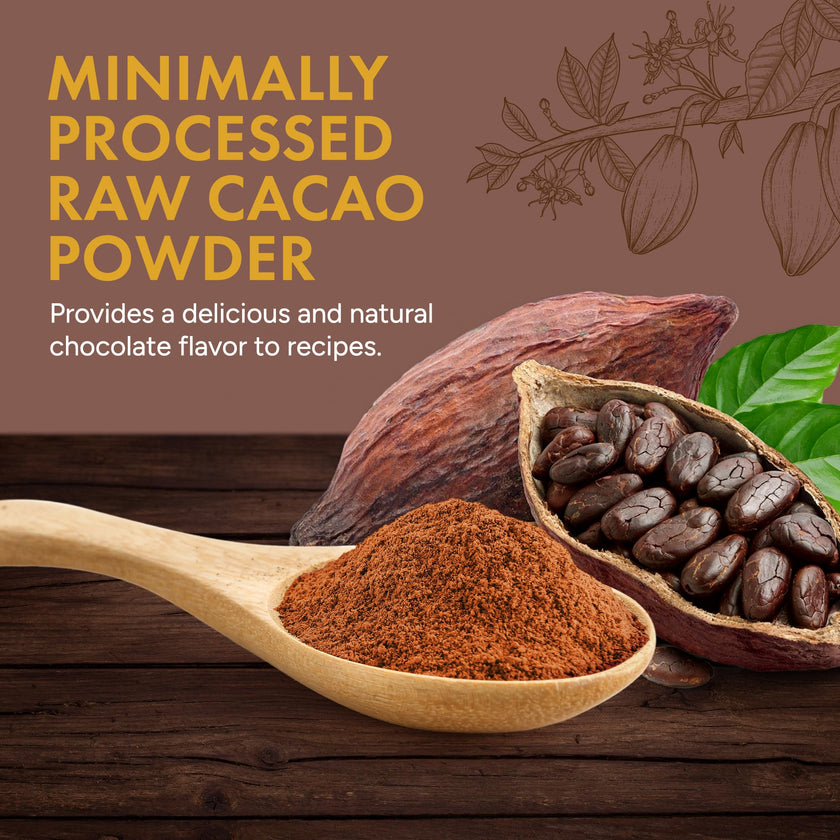 Rootalive Organic Raw Cacao Powder 454g (1lb), Premium Unroasted Cacao Bean powder in a Resealable Bag, Raw, Unsweetened, Vegetarian and Gluten-Free 🍁 All In One Marketplace Canada