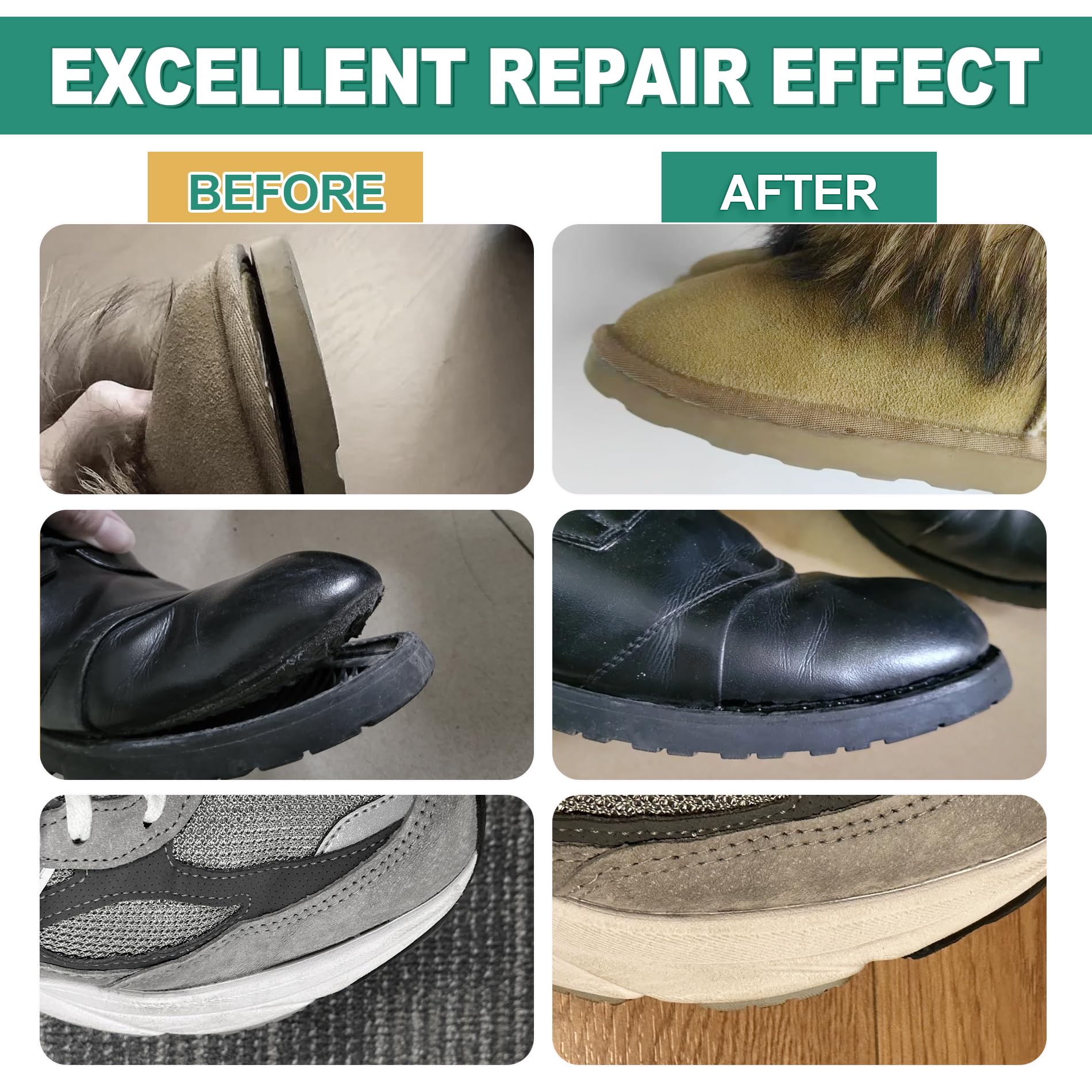 Shoe Glue, Extra Strong Shoe Repair Adhesive - Permanent, Clear, Waterproof Glue for Sneakers, Boots, Heels, Canvas, Soles, Handbags, Leather, Rubber, Vinyl - 20ml x 2 PCS 🍁 All In One Marketplace Canada