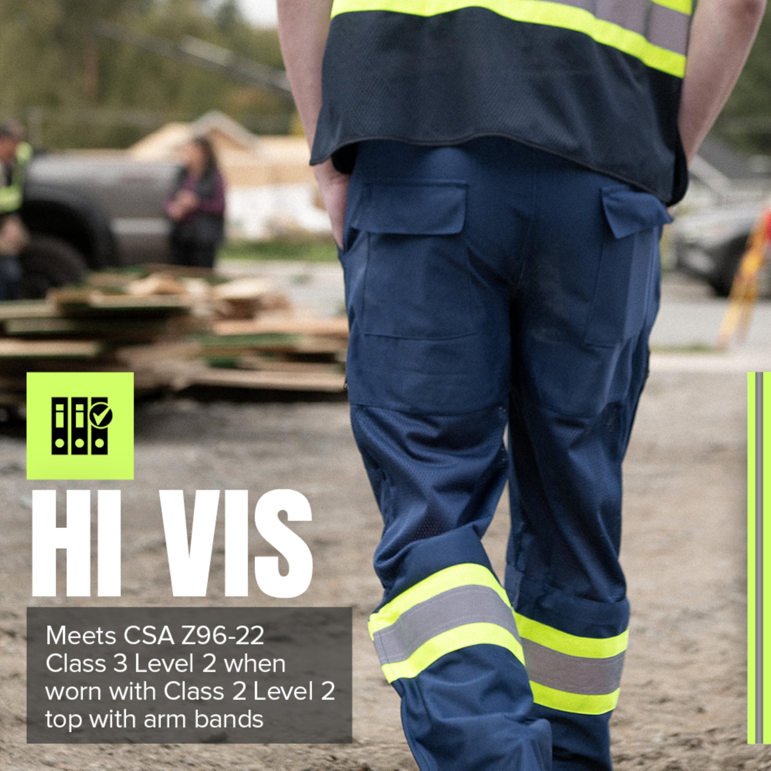 Pioneer Hi Vis Pants for Men - Breathable Mesh - Blue 🍁 All In One Marketplace Canada
