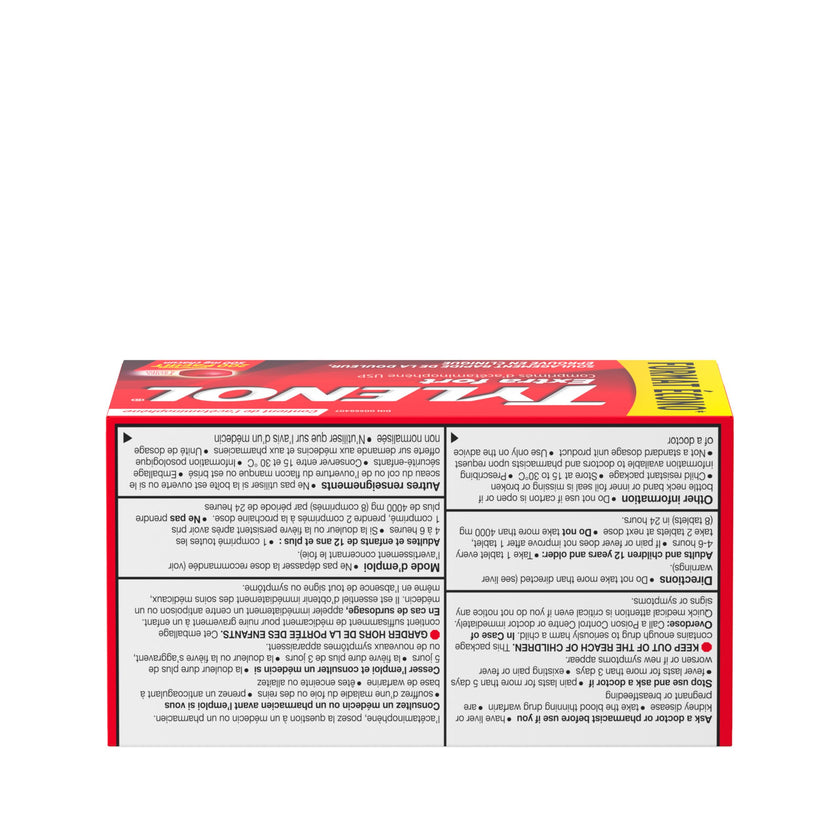 Tylenol Pain Relief Medicine, Headache and Pain Reliever and Fever Reducer, Extra Strength, Acetaminophen eZ Tabs, 500 mg, 200 Count 🍁 All In One Marketplace Canada