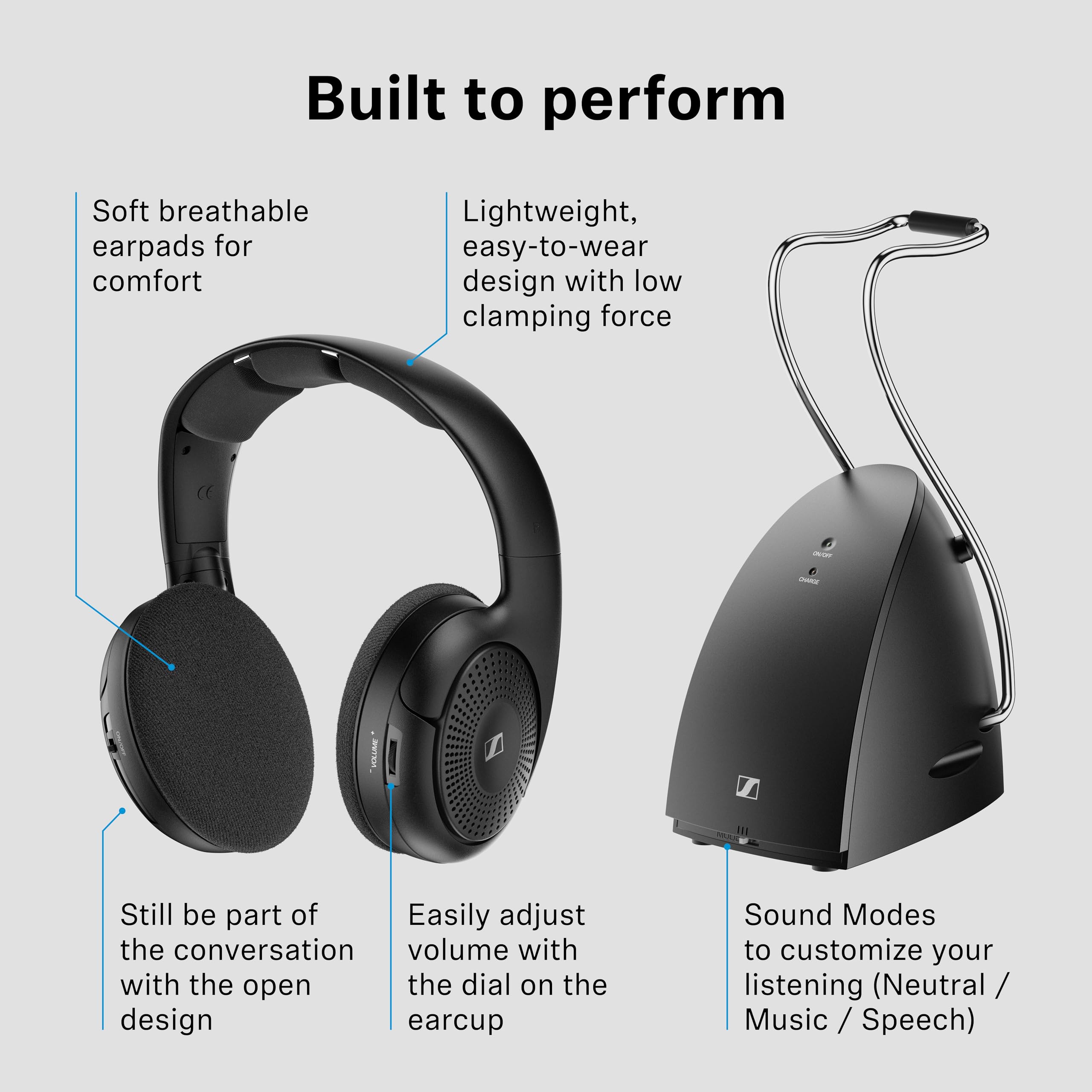 Sennheiser RS 120-W On-Ear Wireless Headphones, Transmitter/Charger Combo 🍁 All In One Marketplace Canada