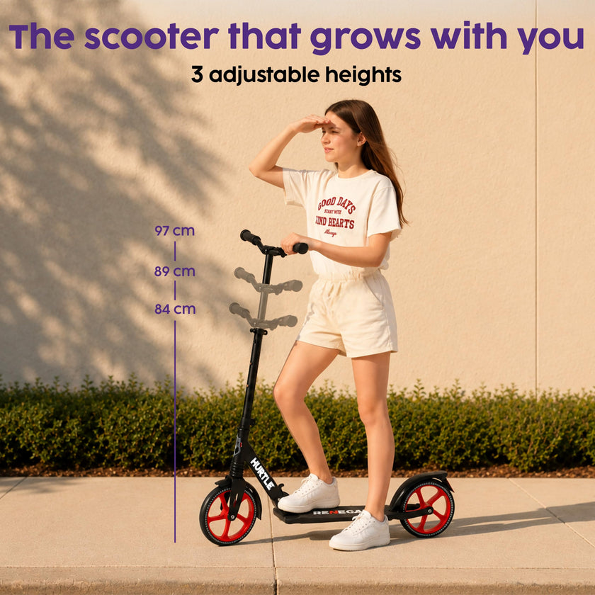 Hurtle Two Wheel Scooter for Teens, Smooth Gliding Kick Scooter for Adults w/Adjustable Height for Ages 8+, Portable All Terrain Scooter w/Carry Straps, Easy to Fold 🍁 All In One Marketplace Canada