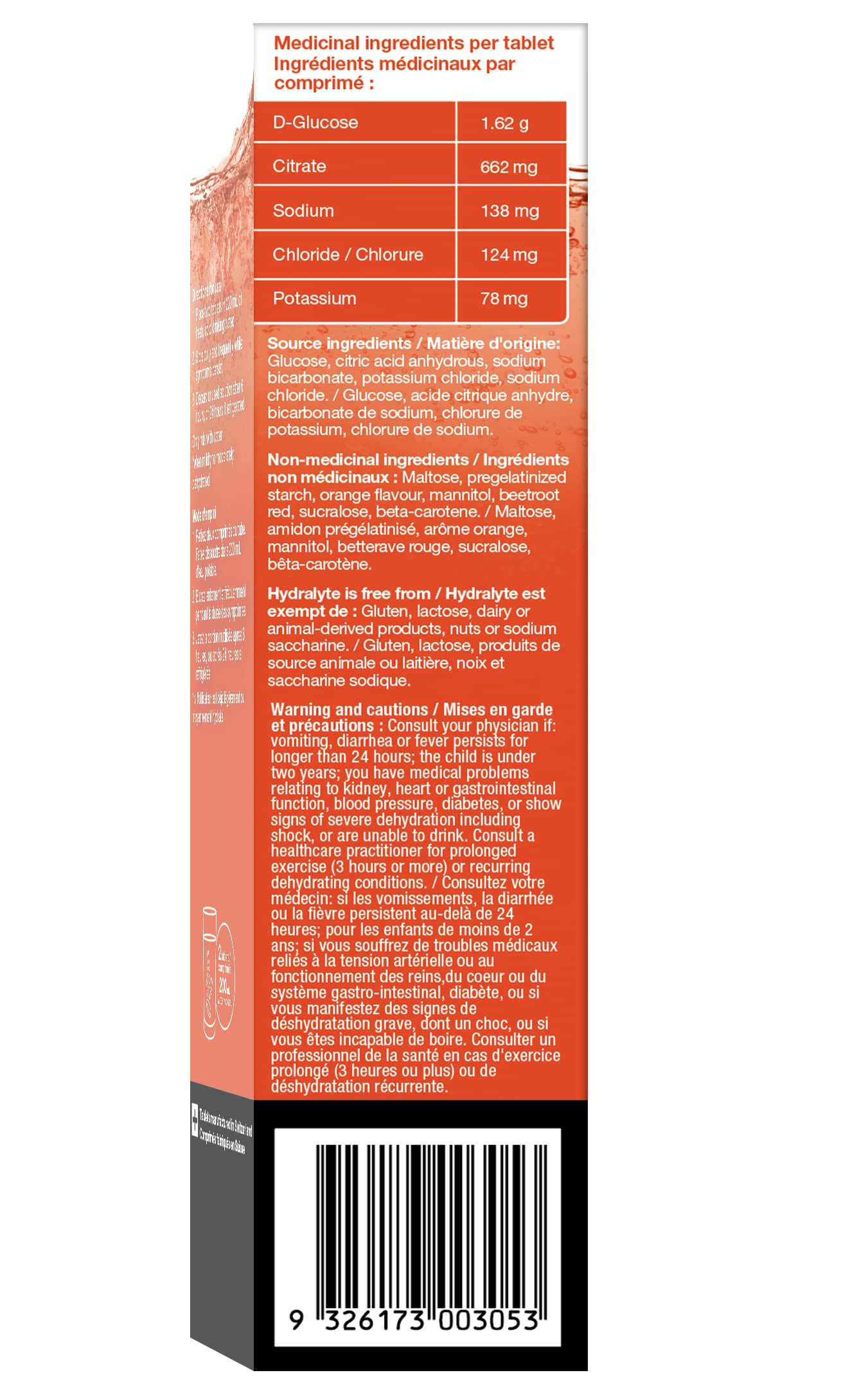 Hydralyte Electrolyte Tablets | Blood Orange Flavored Electrolytes | Pre-Workout and Post-Workout Hydration Solution to Enhance Performance and Maximize Recovery | (2 Tablets per Serving, 40 Count) 🍁 All In One Marketplace Canada