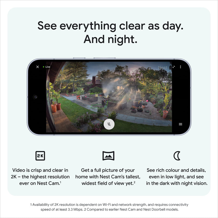 Google Nest Cam Outdoor (Wired, 2nd gen) - 2K Video and Gemini - 1-Pack 🍁 All In One Marketplace Canada