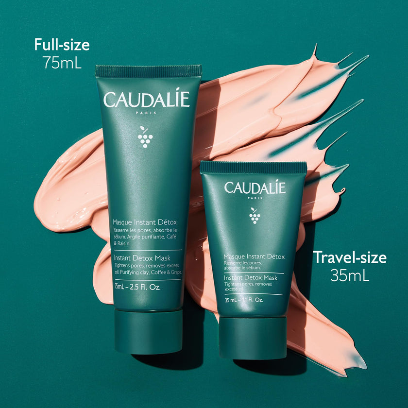 Caudalie Instant Detox Mask 75ml - Cleanse and visibly tighten pores in 10 minutes, with Pink Clay and Caffeine for more Luminous, Clearer-Looking Skin, Fragrance-free and Vegan 🍁 All In One Marketplace Canada