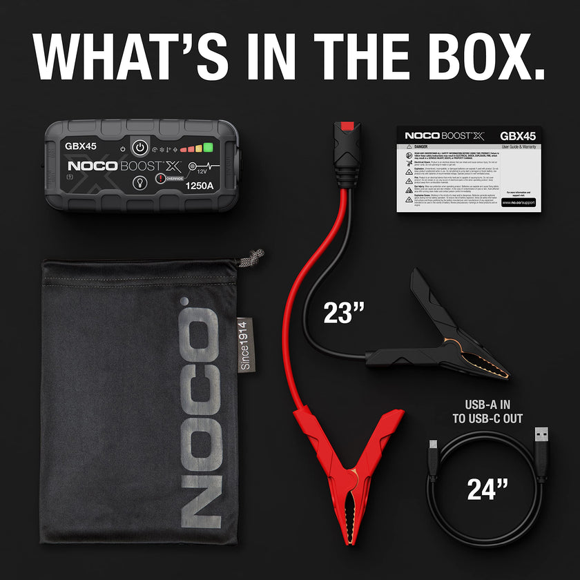 NOCO Boost X GBX45: 1250A UltraSafe Jump Starter – 12V Lithium Battery Booster Pack, Portable Jump Box, Power Bank & Jumper Cables - for 6.5L Gas and 4.0L Diesel Engines 🍁 All In One Marketplace Canada