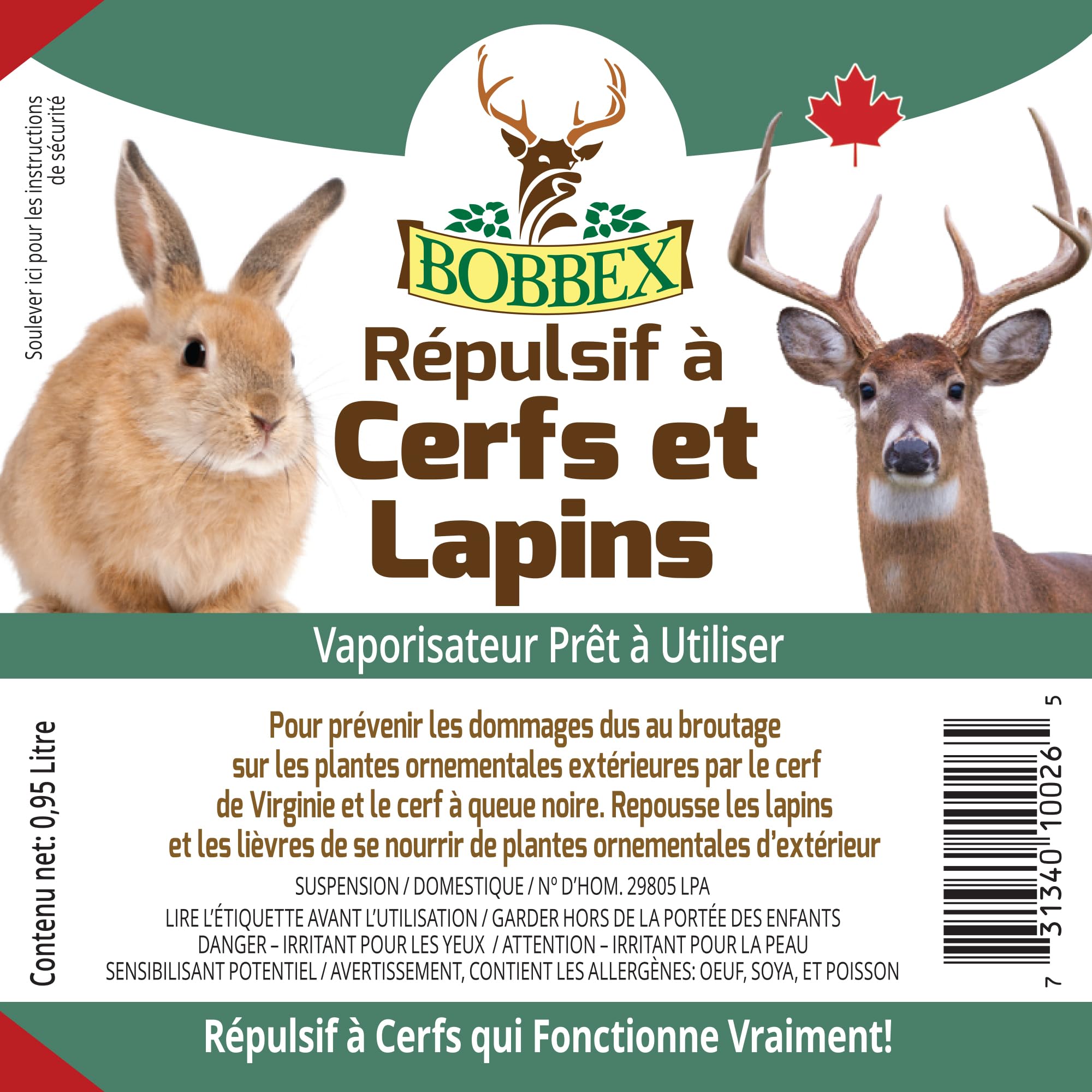 Bobbex Deer & Rabbit Ready to Use 0.95 Liter 🍁 All In One Marketplace Canada