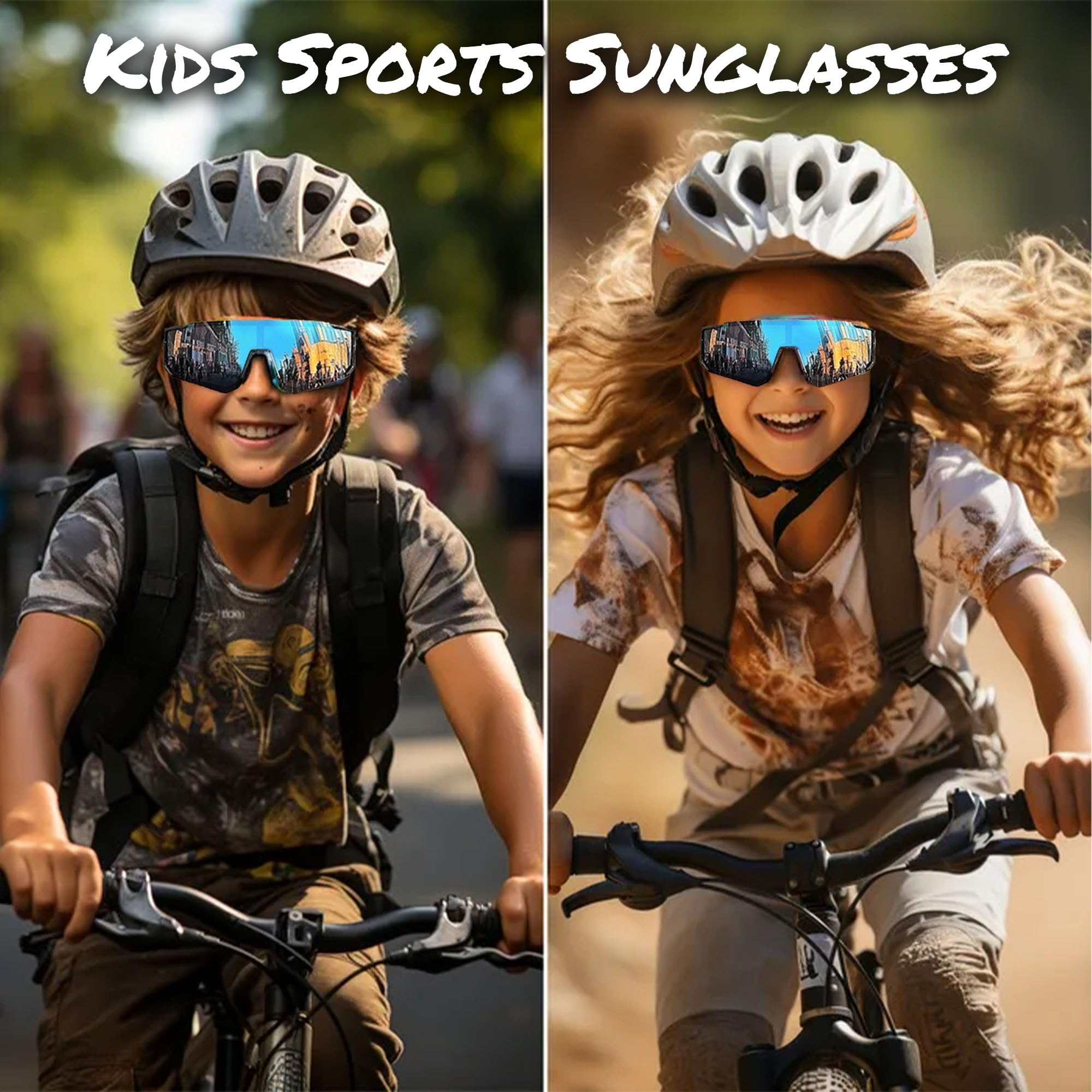 Kids Sunglasses for Boys Girls, 3Pack UV400 Protection Goggles Youth Sports Sunglasses for Baseball Cycling Climbing (3 PACK) 🍁 All In One Marketplace Canada