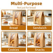 Homrelaxy 60Pcs Paper Bread Bags for Homemade Bread, Sourdough Bag with Window, 13.7 x 8.3 x 3.5 Inch Large Brown Kraft Bakery Bags for Storing Loaves & Snacks, Includes 70 Sealing Stickers 🍁 All In One Marketplace Canada