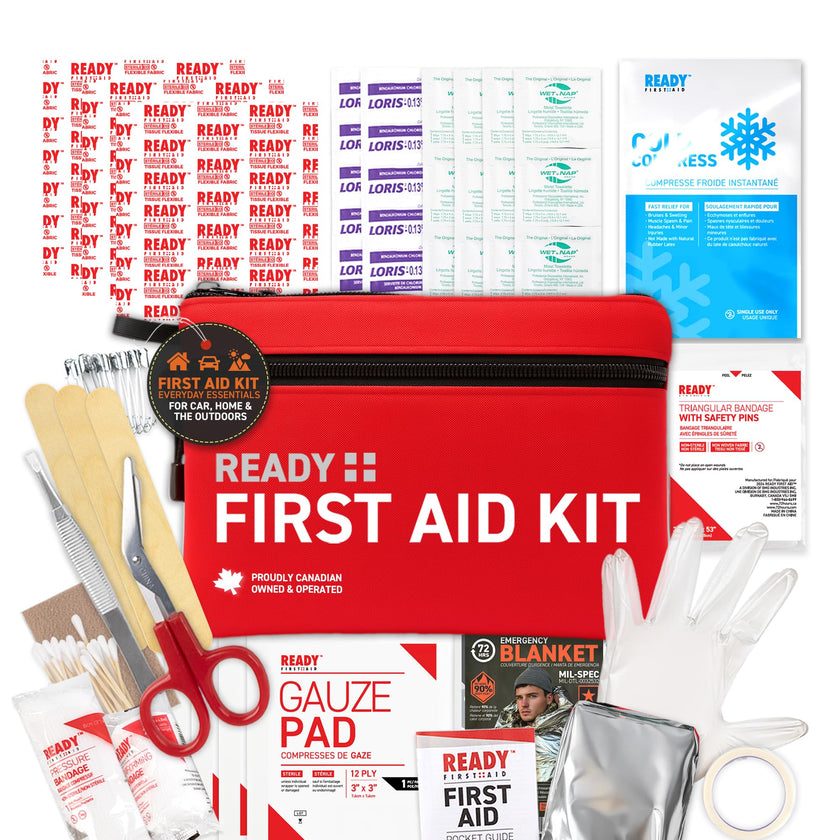 Ready First Aid 107 Piece First Aid Kit - Camping, First Aid Kit, Camping Essentials, Hiking, Home Essentials, Car Emergency Kit, Hiking Gear, First Aid Kit Travel, Car Essentials, Survival Stuff 🍁 All In One Marketplace Canada