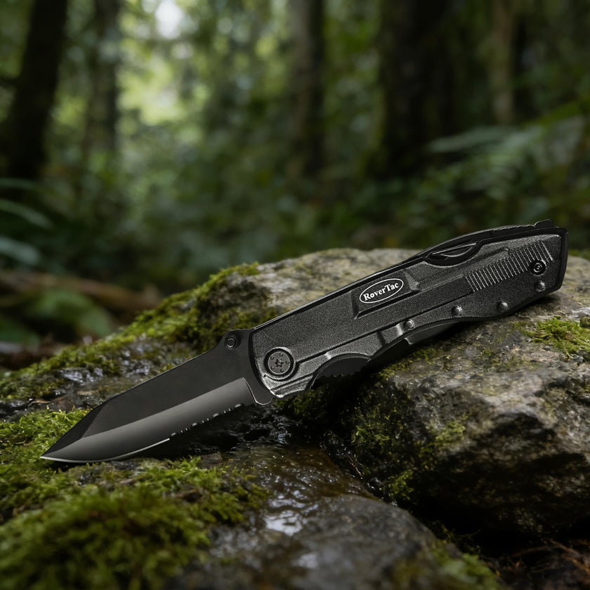 RoverTac Pocket Knife, 15-in-1 Multitool with Pliers, Bottle & Can Opener, 9 Screwdriver Bits, Locking Mechanism & Nylon Sheath - EDC Multi Tool for Camping, Hiking & DIY, Gift for Men & Dad 🍁 All In One Marketplace Canada