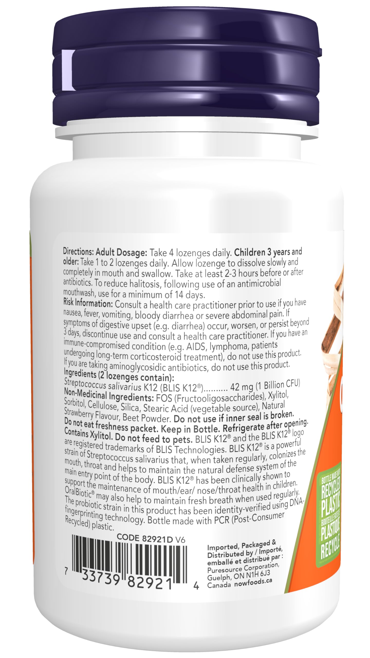 NOW Supplements, OralBiotic, Developed for Adults & Children, Strain Verified, 60 Lozenges 🍁 All In One Marketplace Canada