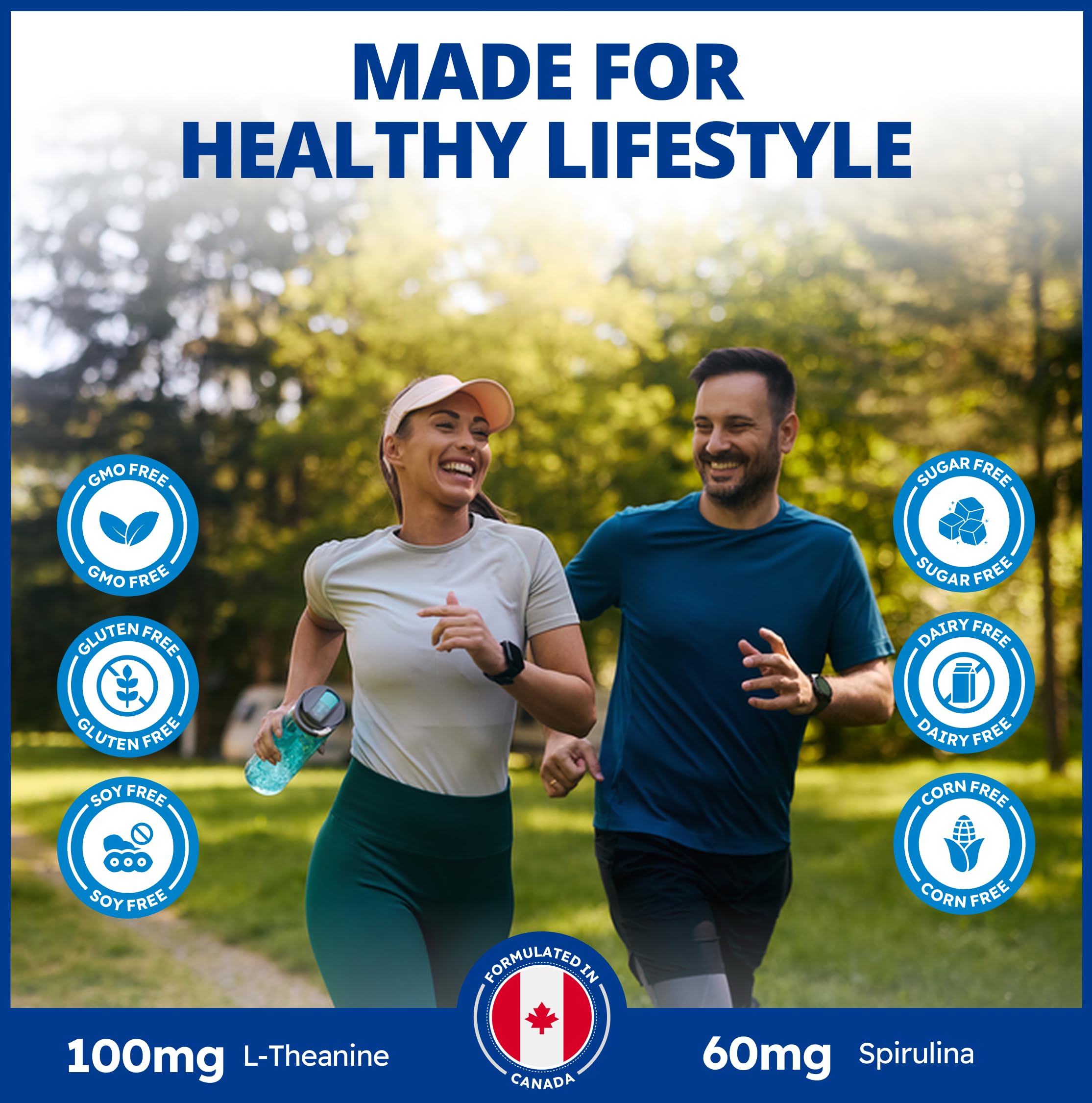CanPrev Synergy B Complex 60 V-Caps 30-Day Supply - Vitamin B Supplement with L-Theanine 200mg - Complete B Complex Optimized with L-5-MTHF Activated Folate & Spirulina - Vegan, Non-GMO & Gluten-Free 🍁 All In One Marketplace Canada