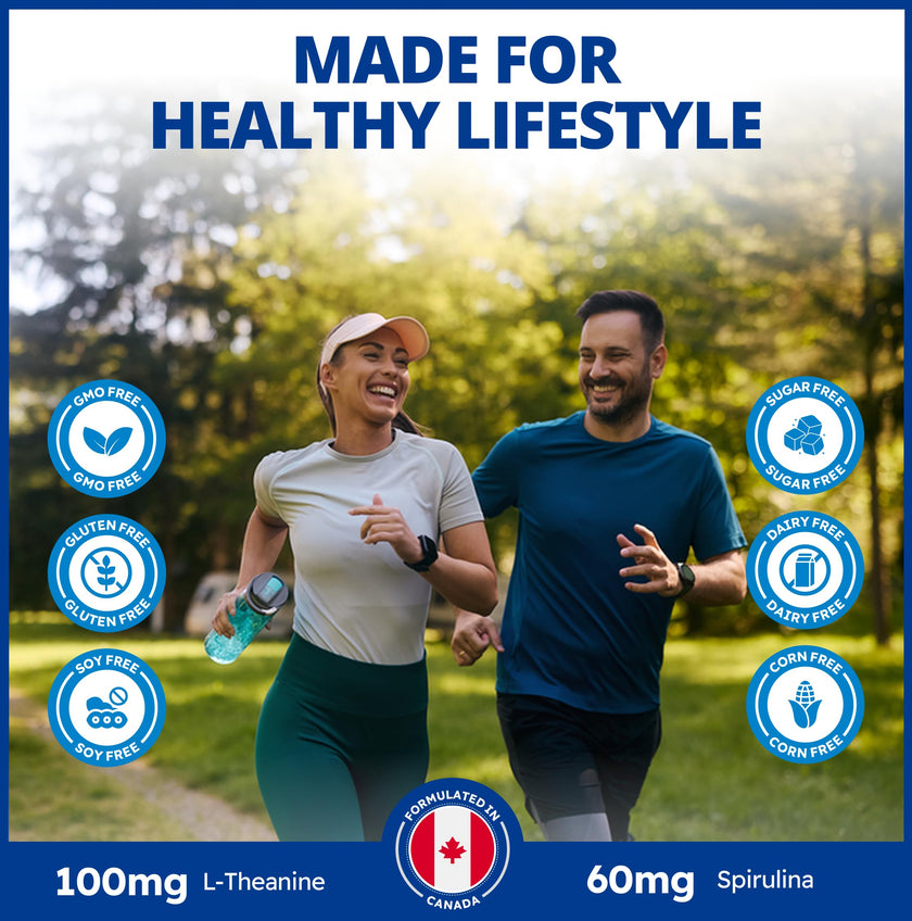 CanPrev Synergy B Complex 60 V-Caps 30-Day Supply - Vitamin B Supplement with L-Theanine 200mg - Complete B Complex Optimized with L-5-MTHF Activated Folate & Spirulina - Vegan, Non-GMO & Gluten-Free 🍁 All In One Marketplace Canada