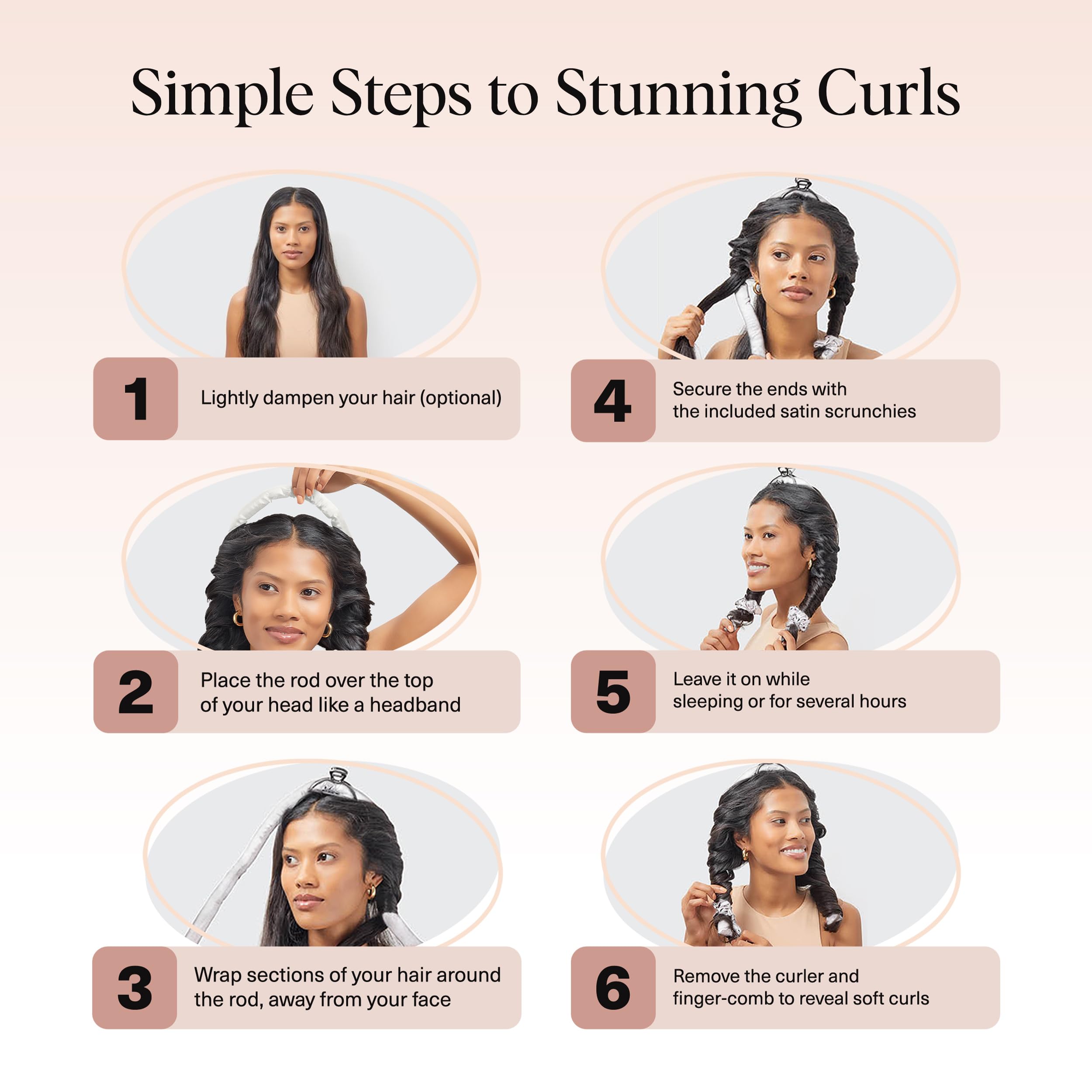 Kitsch Satin Heatless Curlers Set – Heatless Curls Overnight w/ 34