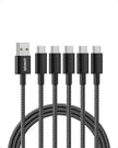 Anker Cable [5 Pack, 6FT], USB A to USB C Cable for Samsung Galaxy S10 S10+, LG V30, Beats Fit Pro and More (Black) 🍁 All In One Marketplace Canada