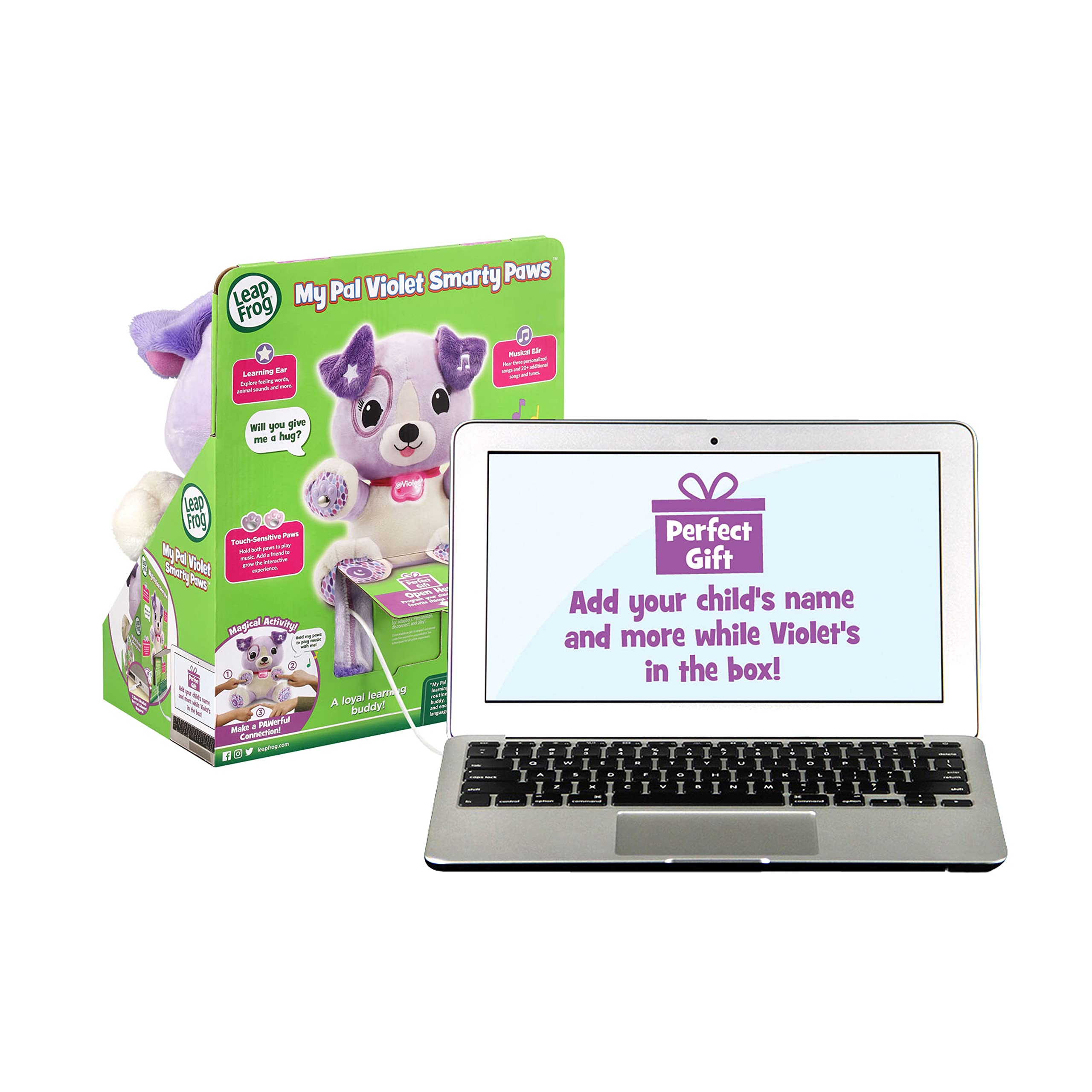 LeapFrog My Pal Violet Smarty Paws, Infant Plush Toy with Personalization, Music and lullabies, Learning Content for Baby to Toddler, English Version 🍁 All In One Marketplace Canada
