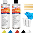 Epoxy Resin Kit for Art & Craft | 16oz (473ml) | UV Resistant | Clear Epoxy Resin | Jewelry, Earrings, Coasters, Casting, Molding, Crafting & more | Includes 2 pairs of gloves, 2 cups, 4 sticks & mica 🍁 All In One Marketplace Canada