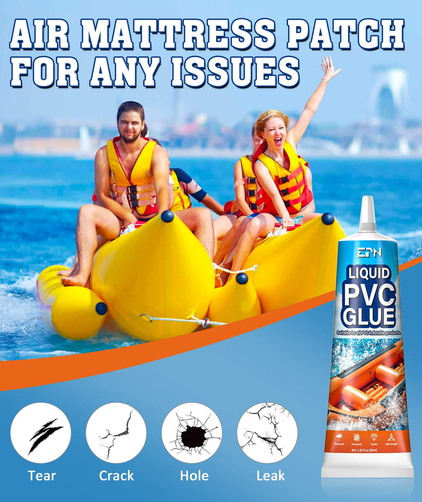 EPN Air Mattress Patch Kit, Waterproof Vinyl Pool Liner Repair Kit for Inflatables, Air Mattress, Swimming Ring, Tent, Bounce House, Inflatable Toys, Hot Tub, PVC Boat, Raft, Kayak (80ml*1) 🍁 All In One Marketplace Canada